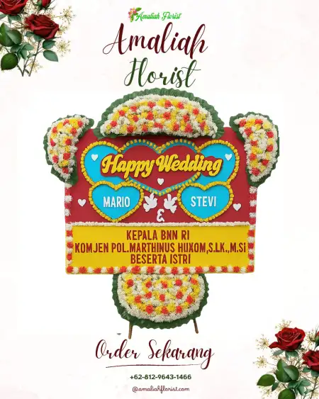 Papan Bunga Pernikahan Karang Caya